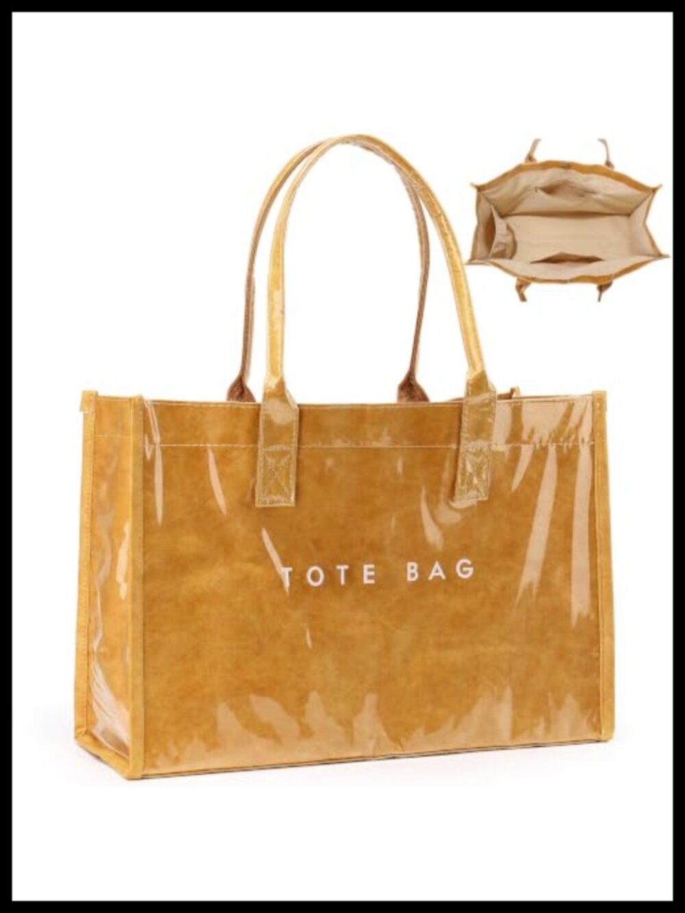 PVC Tote Bag Purse for Women Large Work Handbags Waterproof Laptop
